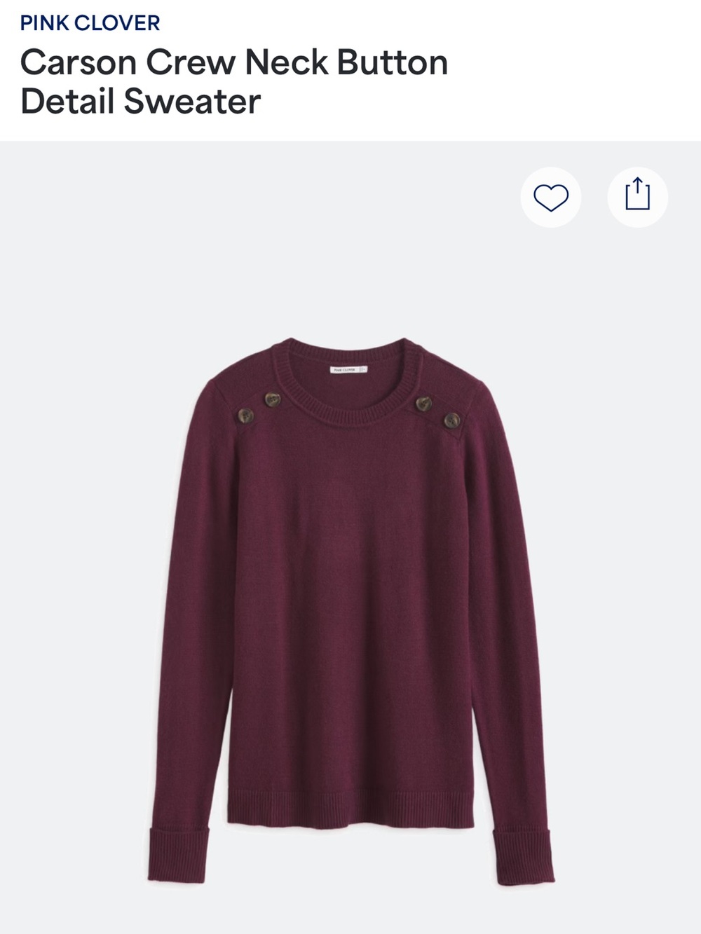 Pink Clover Carson Crewneck Sweater in Plum